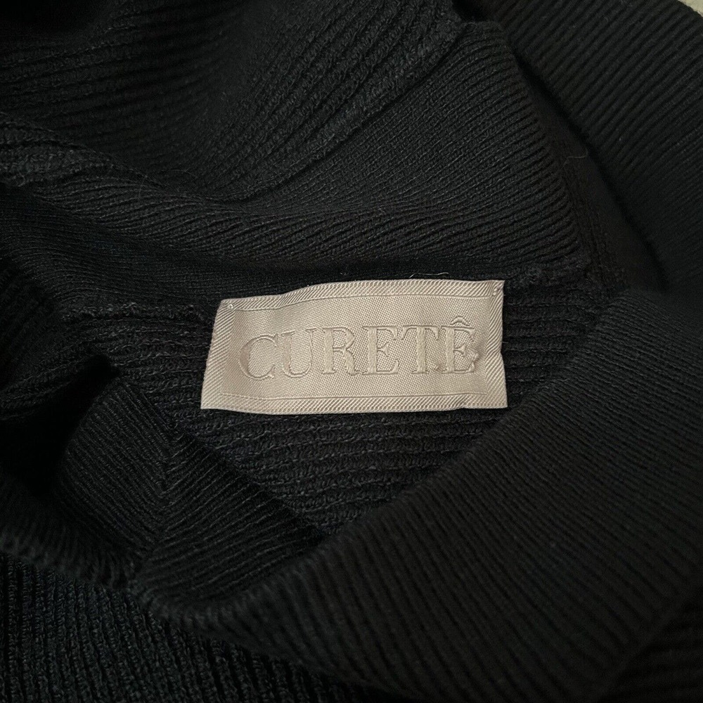 Curete Knit Black Dress NWT Minimalist Cutout Stretch Size Medium - Picture 9 of 9
